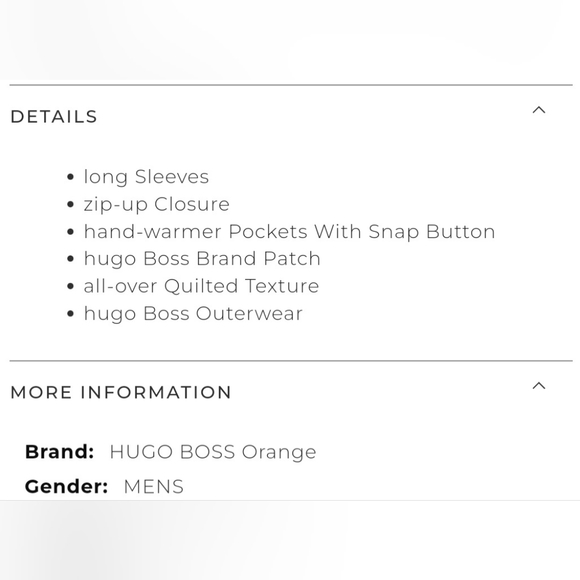 ๐ HOST PICK ๐ Hugo Boss Orange Men's Quilted Biker Jacket - Picture 14 of 14